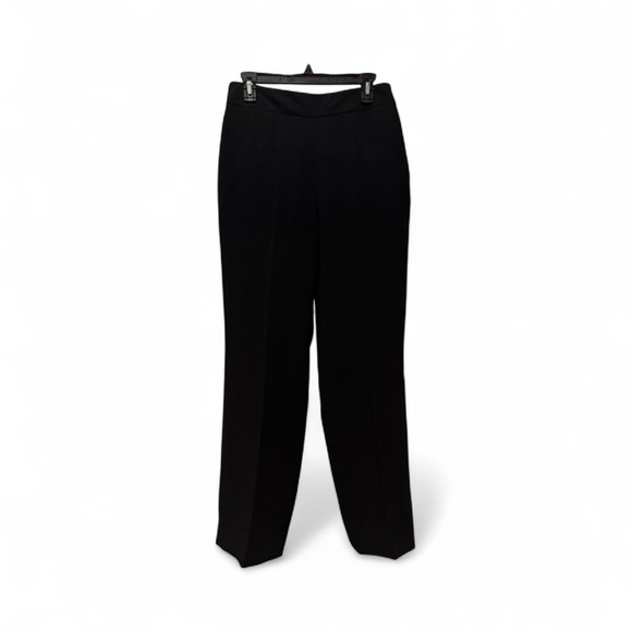 Louben Black Wide Leg Dress Pants Size 8 | Side Zip Tailored Work Trousers - Picture 1 of 13